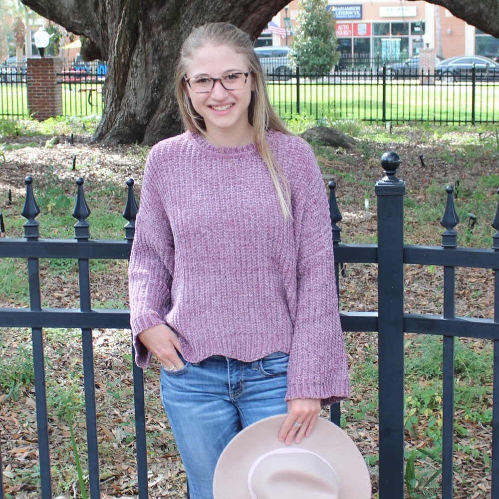 Pink scalloped sweater